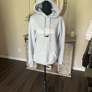 Hollister Womens Soft Light Blue  Hooded Sweatshirt. Size Large